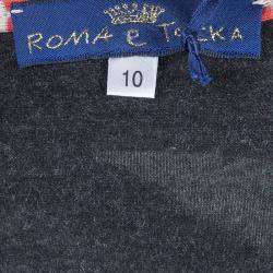 Roma e Tosca Dark Grey Contrast Pintuck Detail Tshirt 10 Yrs 
