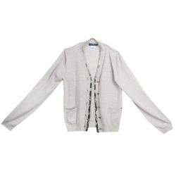 Roma e Tosca Beige Silk Trim Merino Wool Cardigan 12 Yrs 