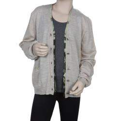 Roma e Tosca Beige Silk Trim Merino Wool Cardigan 12 Yrs 