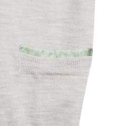 Roma e Tosca Beige Silk Trim Merino Wool Cardigan 12 Yrs 