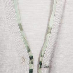 Roma e Tosca Beige Silk Trim Merino Wool Cardigan 12 Yrs 