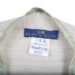 Roma e Tosca Beige Silk Trim Merino Wool Cardigan 12 Yrs 