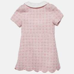 Self-Portrait Pink Tweed Button Front Lace Trimmed Dress 5-6 Yrs