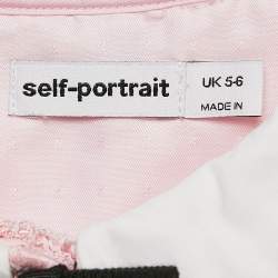 Self-Portrait Pink Tweed Button Front Lace Trimmed Dress 5-6 Yrs