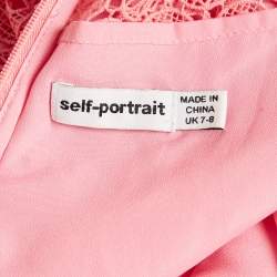 مملوكة مسبقًا فستان سيلف بورتريه وردي من الدانتيل الجبير بطبقات قصيرة 7-8 سنوات