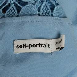 Pre Owned Self-Portrait Kids Blue Petal Lace Tiered Mini Dress 10-12Yrs