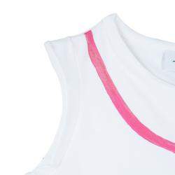 Simonetta Mini White Striped Sleeveless Tshirt 7 Yrs 