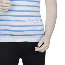 Simonetta Mini White Striped Sleeveless Tshirt 7 Yrs 