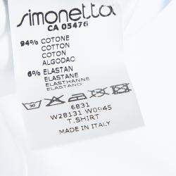 Simonetta Mini White Striped Sleeveless Tshirt 7 Yrs 