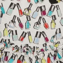 Simonetta White Jacquard Nail Paint Print Ruffled Sleeveless Dress 12 Yrs