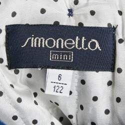 Simonetta Kids Navy Blue Wool Detachable Hood Double Breasted Coat 6 Yrs