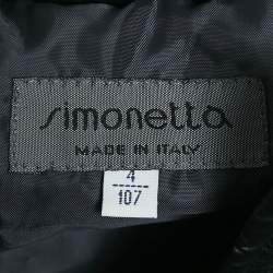Simonetta Kids Navy Blue Nylon Hooded Down Jacket 4 Yrs