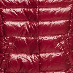 Simonetta Kids Dark Red Nylon Zip-Up Hooded Down Jacket 6 Yrs