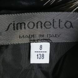Simonetta Kids Black Nylon Detachable Fur Belted Down Jacket 8 Yrs