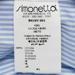 Simonetta Kids White/Blue Stripe Cotton Trimmed Sleeveless Dress 6 Yrs