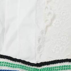 Simonetta Kids White/Blue Stripe Cotton Trimmed Sleeveless Dress 6 Yrs