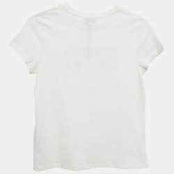 Pre Owned Sonia Rykiel Kids White Logo Print Cotton Crew Neck T-Shirt 12 Yrs