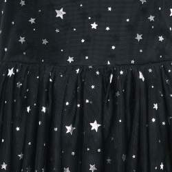 Sonia Rykiel Black Star Print Tulle Ruffled Long Dress 14 Yrs