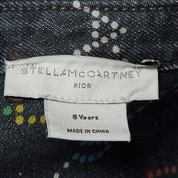 مملوكة مسبقًا فستان دنيم بشعار مطبوع رمادي ستيلا مكارتني للأطفال 8 سنوات