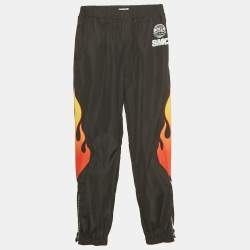 Pre Owned Stella McCartney Kids Black Flame Print Synthetic Trousers 14Yrs 