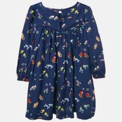 Stella McCartney Blue Skate Print Crepe Dress 18 M