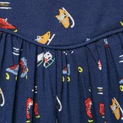 Stella McCartney Blue Skate Print Crepe Dress 18 M