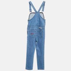 Stella McCartney Blue Embordered Denim Applique Detail Jumpsuit 10 Yrs