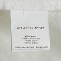 Pre Owned Stella McCartney Kids White Sunflower Embroidered Linen Blend Dress 12 Yrs 