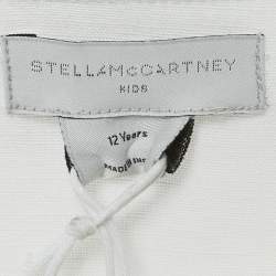 Pre Owned Stella McCartney Kids White Sunflower Embroidered Linen Blend Dress 12 Yrs 