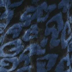 مملوكة مسبقًا Stella McCartney Kids Blue Hearts Pattern Fur Zip-Up Jacket 8 Yrs