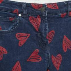 Stella McCartney Kids Blue Heart Print Denim Jeans 8 Yrs Waist 24"