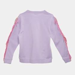Pre Owned Stella McCartney Kids Purple Start Applique Cotton Tasseled Sweatshirt 12 Yrs
