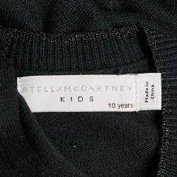 Pre Owned Stella McCartney Kids Black Applique Knit Sweatshirt 10 Yrs