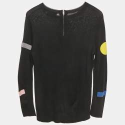 Pre Owned Stella McCartney Kids Black Applique Knit Sweatshirt 10 Yrs