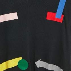 Pre Owned Stella McCartney Kids Black Applique Knit Sweatshirt 10 Yrs