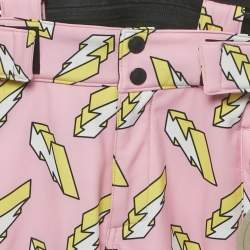 Pre Owned Stella McCartney Kids Pink Lightning Bolt Print Synthetic Ski Trousers 6 Yrs