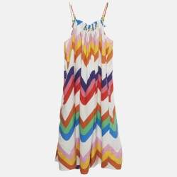 Pre Owned فستان ستيلا مكارتني متعدد الألوان بنمط زجزاج تينسيل 8 سنوات