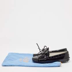 Tod's Black Patent Leather City Gommino Driving Loafers Size 33