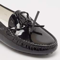 Tod's Black Patent Leather City Gommino Driving Loafers Size 33