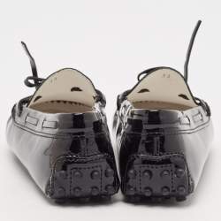 Tod's Black Patent Leather City Gommino Driving Loafers Size 33