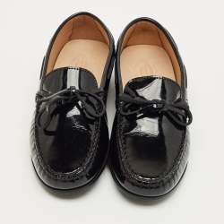 Pre Owned Tod's Black Patent Leather Driving Loafers Size 34