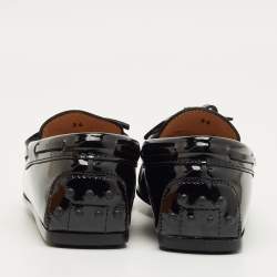 Pre Owned Tod's Black Patent Leather Driving Loafers Size 34