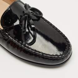 Pre Owned Tod's Black Patent Leather Driving Loafers Size 34
