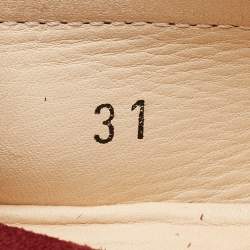 Pre Owned Tod's Burgundy/Pink Polka Dot Suede Driving Loafers Size 31