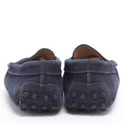Pre Owned Tod's Navy Blue Suede City Gommino Loafers Size 31