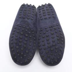 Pre Owned Tod's Navy Blue Suede City Gommino Loafers Size 31