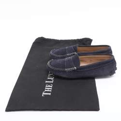Pre Owned Tod's Navy Blue Suede City Gommino Loafers Size 31