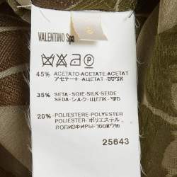 Pre Owned Valentino Kids Green Floral Print Silk Blend Dress 8Yrs