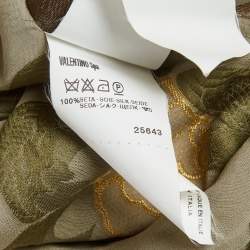 Pre Owned Valentino Kids Green Floral Print Silk Blend Dress 8Yrs