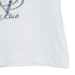 VDP White Swarovski Embellished Printed Tshirt 4 Yrs